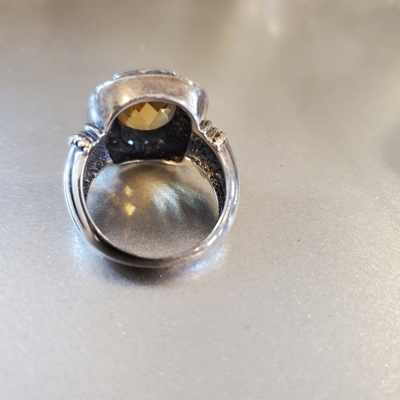 Yellow sapphire stone and diamonds ring size 7 - Picture 3 of 6